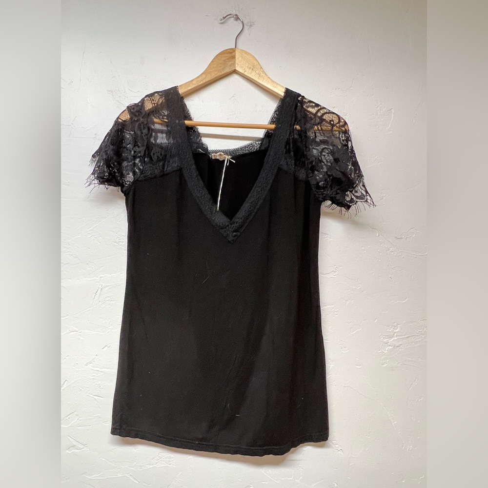 Pol Small Lacey Black Shirt